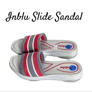 NWT Inblu Women’s Slide Sandals - Silver & Pink